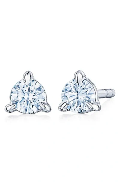 Kwiat Round Brilliant Cut Diamond & Platinum Stud Earrings In White 0.30 Ctw