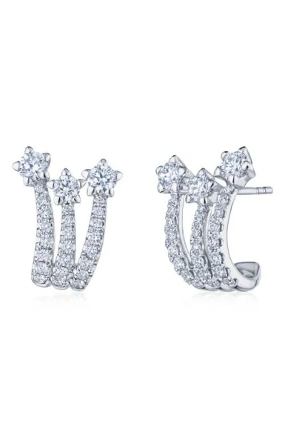 Kwiat Star Set Diamond Huggie Hoop Earrings In Metallic