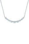 Kwiat Starry Night Curved Bar Diamond Necklace In White Gold/ Clear