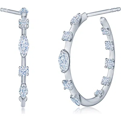Kwiat Starry Night Diamond Hoop Earrings In Blue