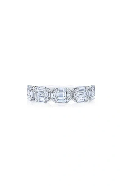 Kwiat Sunburst Partway Diamond Baguette Band Ring In White Gold/diamond