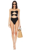 Kya Reversible Fallon One Piece In Onyx Scrunch & Onyx