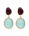 Kybele Studio Women's Blue / Pink / Purple Crimson Glow Cat Eye Earrings