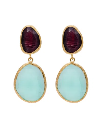 Kybele Studio Women's Blue / Pink / Purple Crimson Glow Cat Eye Earrings