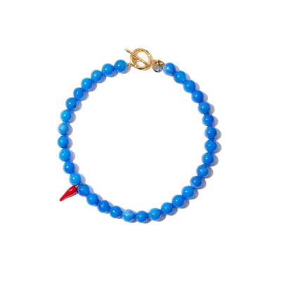Kybele Studio Women's Blue / Red Marina Heat Necklace With Blue Agate & Glass Chili Pepper In Multi