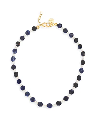 Kybele Studio Women's Blue / White / Gold Midnight Glow Necklace With Iolite & Pearls
