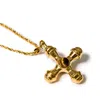 Kybele Studio Women's Brown Byzantine Cross Tiger Eye Necklace In Gold