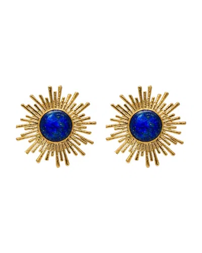 Kybele Studio Women's Gold / Blue Celestial Radiance Earrings With Lapis Lazuli