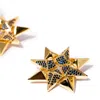 Kybele Studio Women's Gold / Blue Gold Starburst Earrings In Sapphire In Multi
