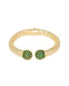 Kybele Studio Women's Gold / Green Cactus Bloom Zircon Bangle