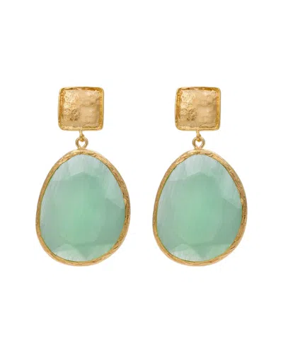 Kybele Studio Women's Gold / Green Mint Serenity Cat Eye Earrings