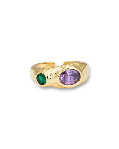 Kybele Studio Women's Gold / Green / Pink Celestial Glow Ring