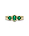 Kybele Studio Women's Gold / Green Trinity Spark Ring