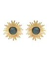 Kybele Studio Women's Gold / Grey Celestial Radiance Earrings With Labradorite