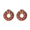 Kybele Studio Women's Gold / Pink / Purple Donut Hoop Earrings In Pink