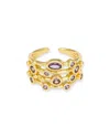 Kybele Studio Women's Gold / Pink / Purple Orbit Cluster Ring