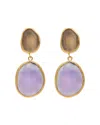 Kybele Studio Women's Gold / Pink / Purple Twilight Hues Cat Eye Earrings