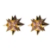 Kybele Studio Women's Gold / Purple Gold Starburst Earrings In Amethyst In Multi
