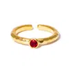Kybele Studio Women's Gold / Red Gold Ruby Hammered Gemstone Ring In Multi