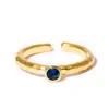 Kybele Studio Women's Gold / Red Gold Sapphire Hammered Gemstone Ring In Multi