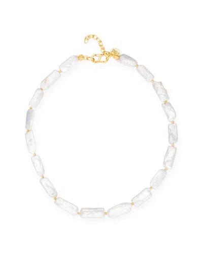 Kybele Studio Women's Gold / White Baroque Pearl Necklace