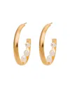 Kybele Studio Women's Gold / White Freshwater Pearl Inside-out Hoops