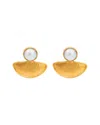 Kybele Studio Women's Gold / White Pearl & Gold Crescent Earrings