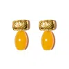 Kybele Studio Women's Gold / Yellow Agate Drop Earrings In Gold