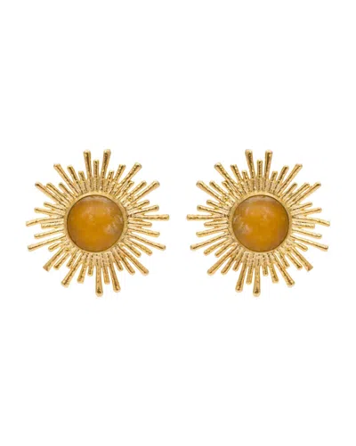 Kybele Studio Women's Gold / Yellow / Orange Celestial Radiance Earrings With Citrine