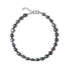 Kybele Studio Women's Green / Grey Palermo Necklace With Dark Baroque Pearls & Serpentine Accents