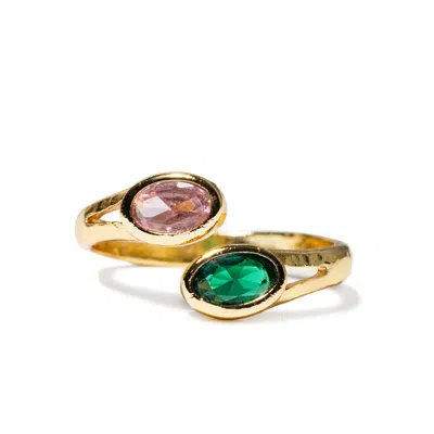 Kybele Studio Women's Green / Pink Linea Ring In Blossom In Multi