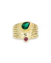 Kybele Studio Women's Green / Pink / Purple Radiant Ripple Ring