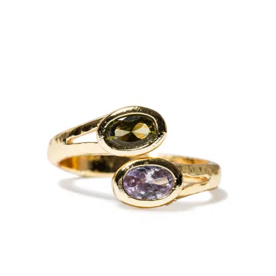 Kybele Studio Women's Green / Purple Linea Ring In Moss In Multi