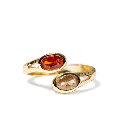 Kybele Studio Women's Orange / Yellow Linea Ring In Poppy In Multi