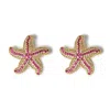 Kybele Studio Women's Pink / Purple Starfish Earrings In Pink