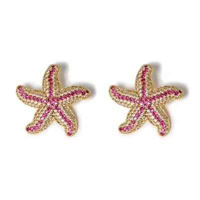 Kybele Studio Women's Pink / Purple Starfish Earrings In Pink