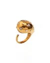 Kybele Studio Women's White / Gold Disco Ring In Gold