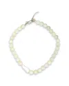 Kybele Studio Women's White / Silver / Green Bonbon Necklace With Jade & Pearl Accent