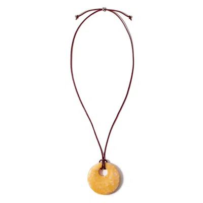 Kybele Studio Women's Yellow Golden Sol Cord Necklace With Calcite