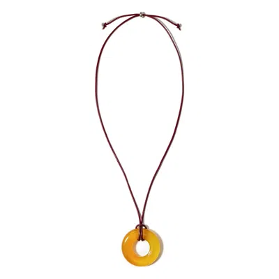 Kybele Studio Women's Yellow Golden Sunset Cord Necklace With Agate