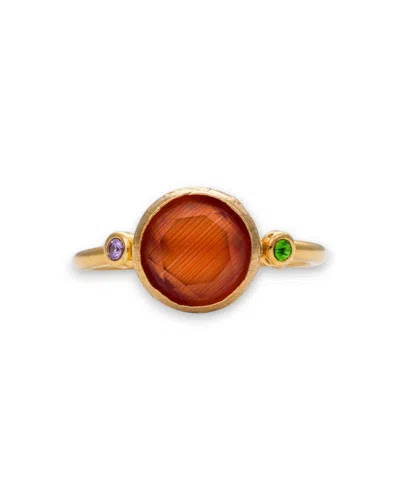Kybele Studio Women's Yellow / Orange Amber Glow Cateye Ring