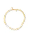 Kybele Studio Women's Yellow / Orange / White Bonbon Necklace With Citrine & Pearl Accent