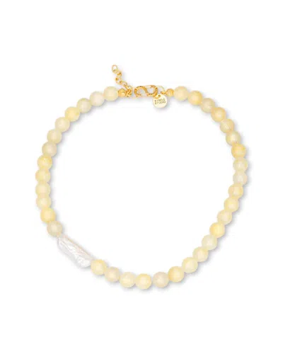 Kybele Studio Women's Yellow / Orange / White Bonbon Necklace With Citrine & Pearl Accent