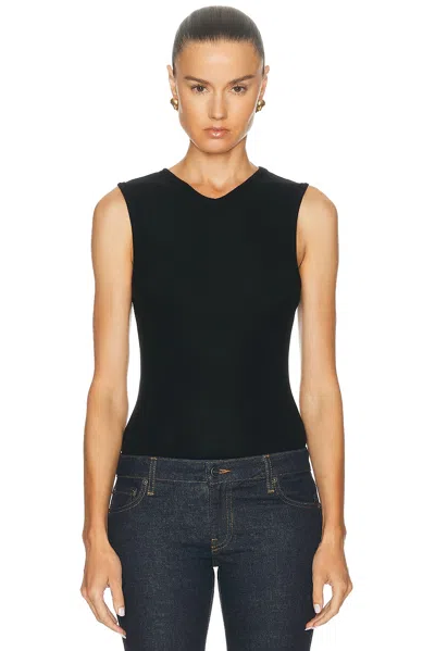 Kye Brushed Hacci High Tank Top In Black