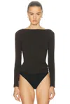Kye Recline Bateau Long Sleeve Top In Brown