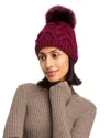 Kyi Kyi Faux Fur Pom Pom Knit Hat In Bordo