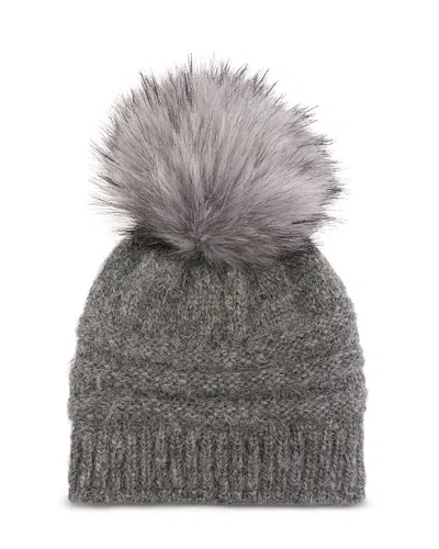 Kyi Kyi Pom Pom Knit Hat In Gray