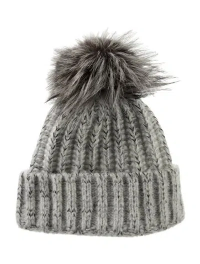 Pre-owned Kyi Kyi Women's Knit Beanie In Gray
