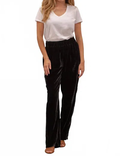 Kyla Seo Marin Velvet Pull On Pants In Black