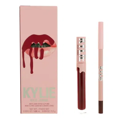 Kylie Cosmetics Ladies Matte Liquid Lipstick & Lip Liner Hollyberry Gift Set Makeup 4064941006732 In Red
